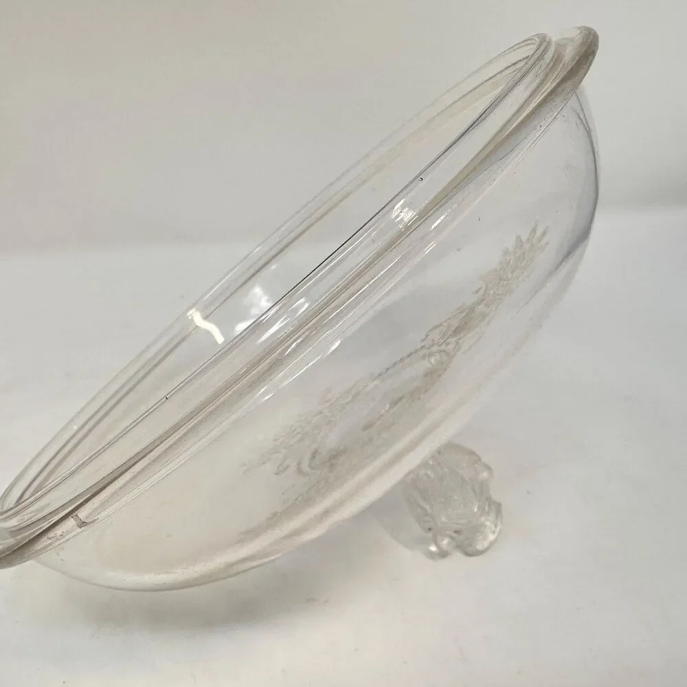 Antique Riverside Glass Works No 4 Grasshopper EAPG Covered Casserole Bowl Lid